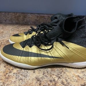 Gold Nike Mercurial X 2015 Indoor Boots Sz. 11.5